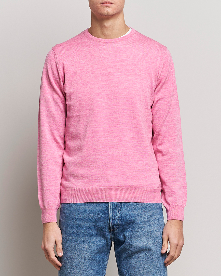 Herr | Tröjor | Stenströms | Merino Crew Neck Pink