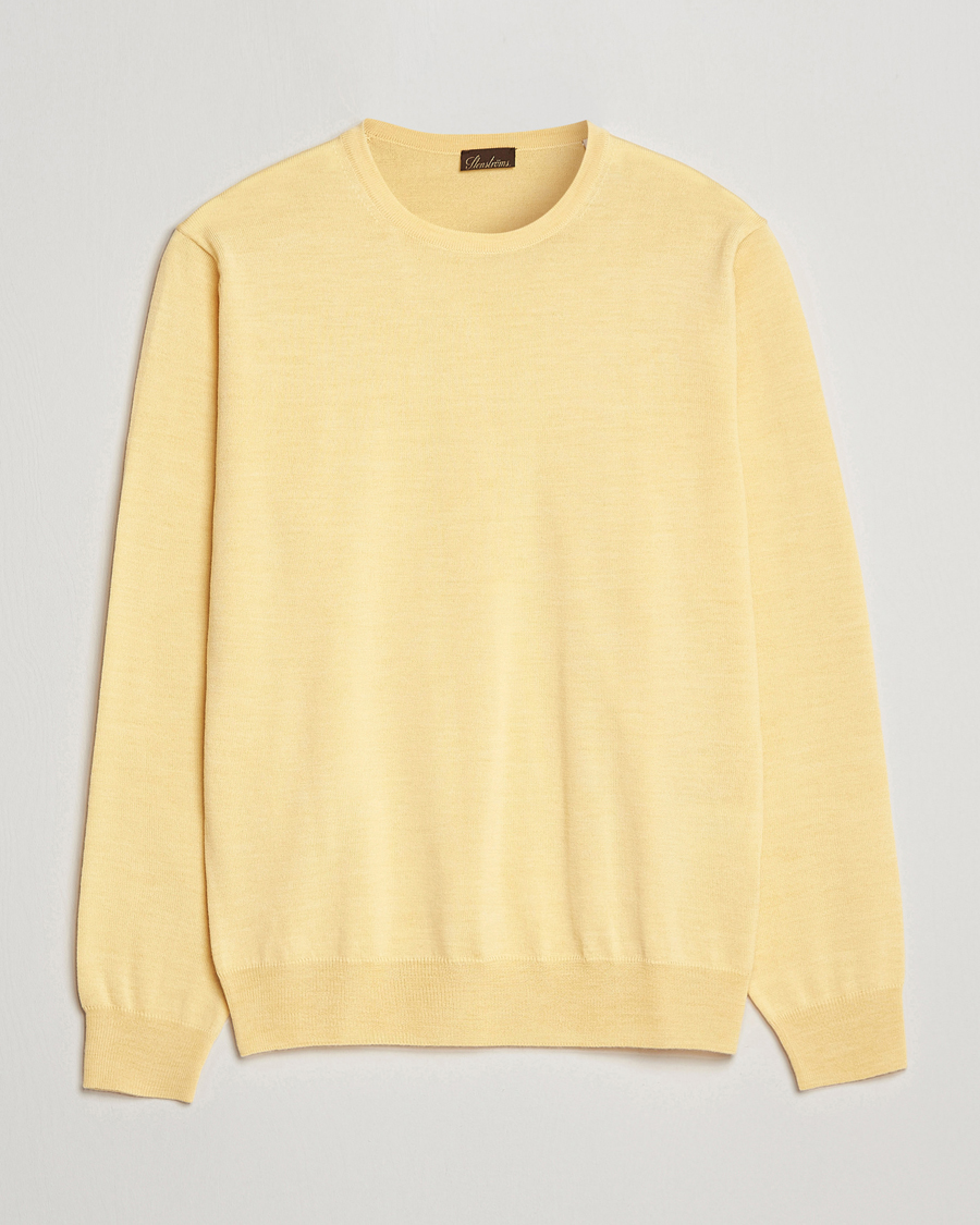Herr | Tröjor | Stenströms | Merino Crew Neck Yellow
