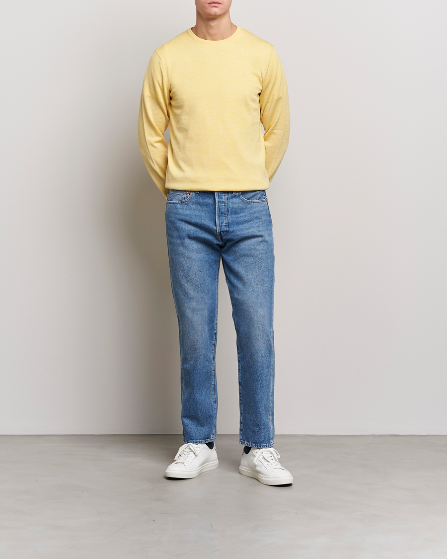 Herr | Tröjor | Stenströms | Merino Crew Neck Yellow