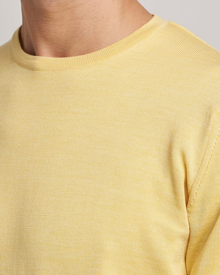 Herr | Tröjor | Stenströms | Merino Crew Neck Yellow