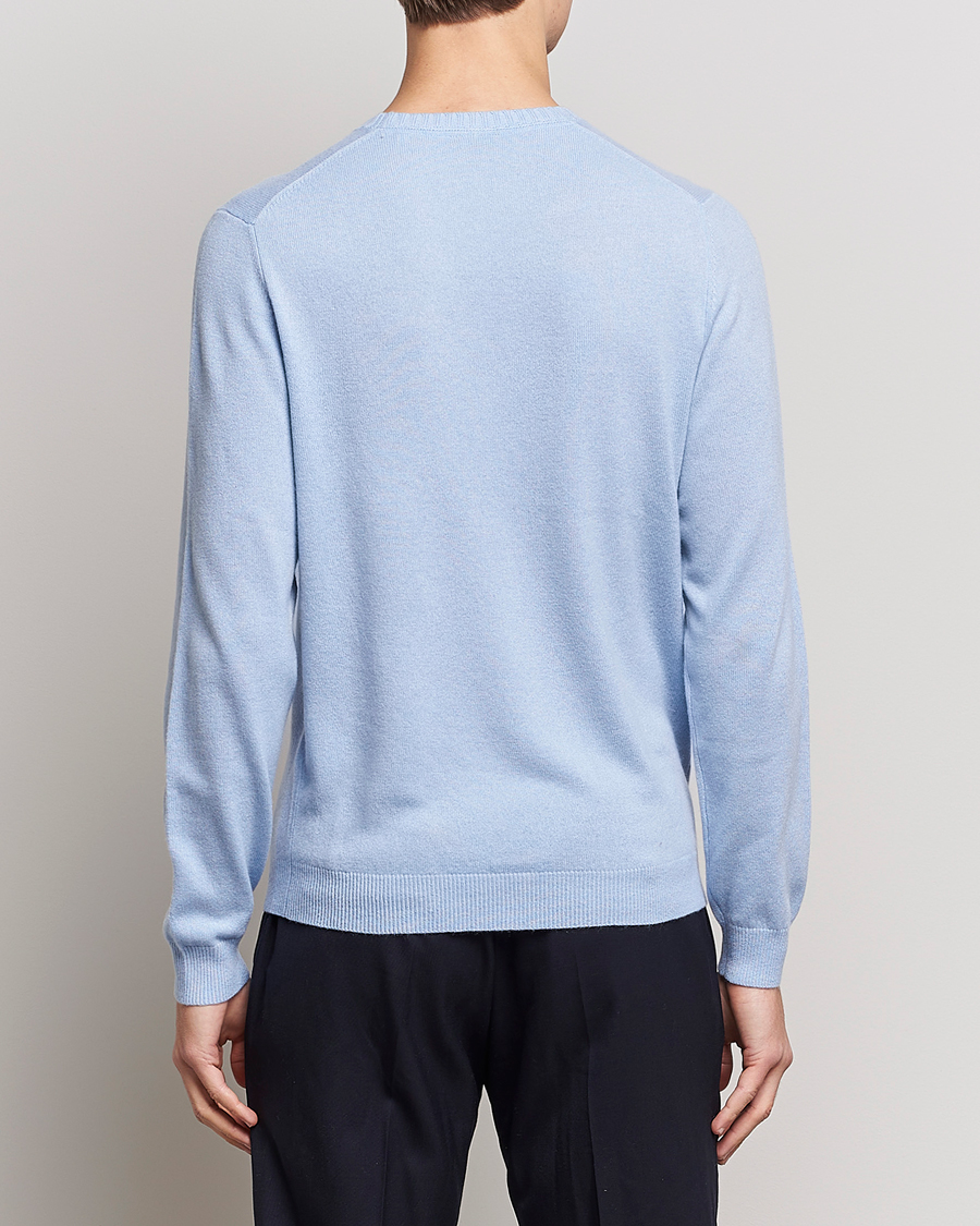 Herr | Tröjor | Stenströms | Cashmere Crew Neck Light Blue
