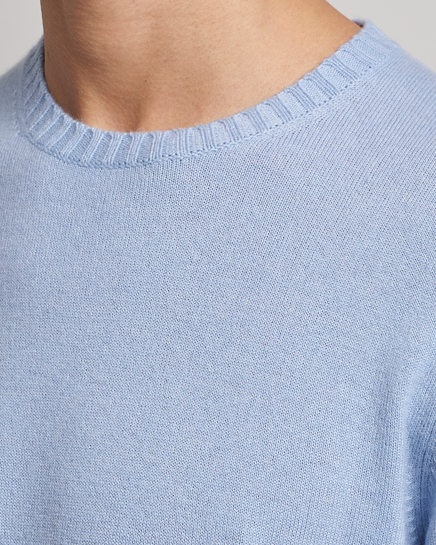 Herr | Tröjor | Stenströms | Cashmere Crew Neck Light Blue