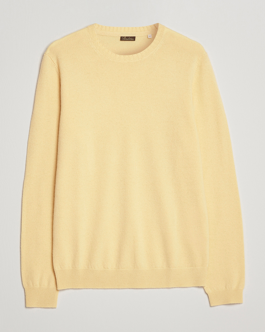 Herr | Tröjor | Stenströms | Cashmere Crew Neck Yellow