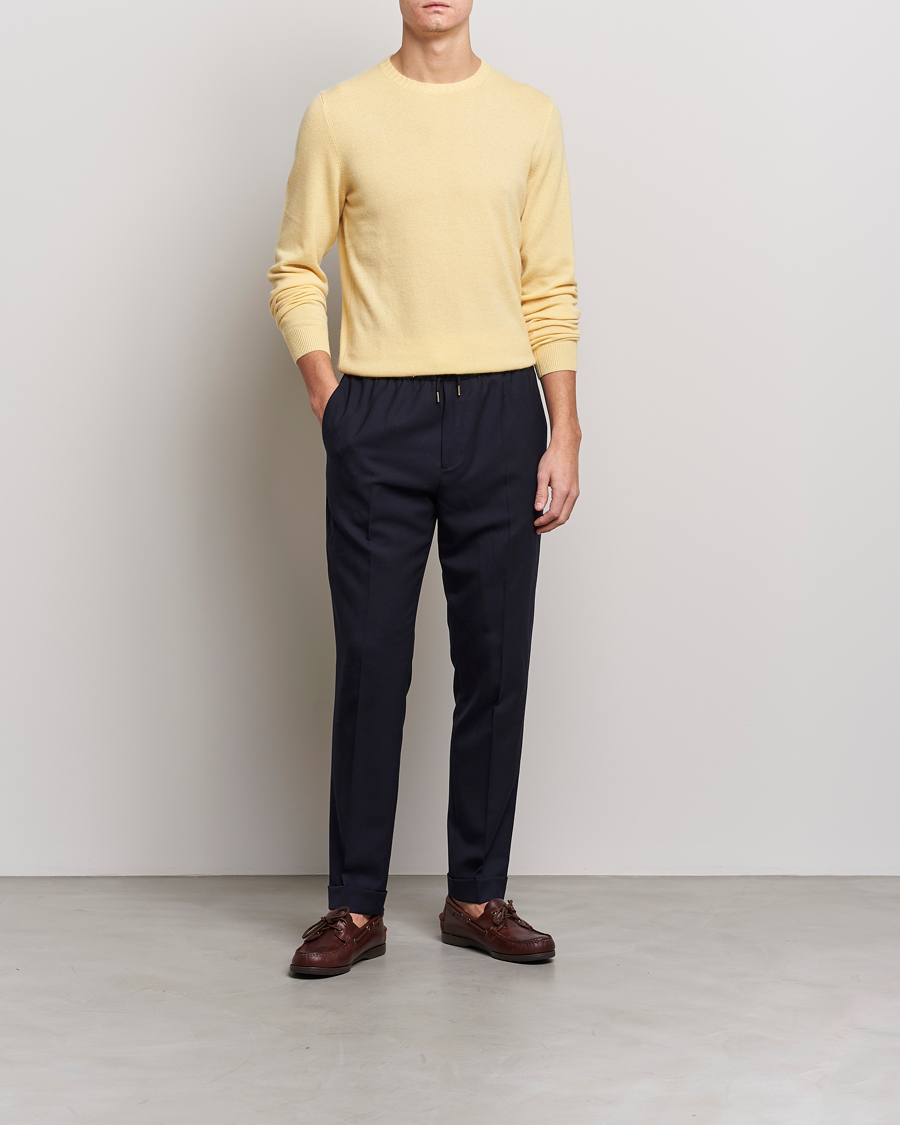 Herr | Tröjor | Stenströms | Cashmere Crew Neck Yellow