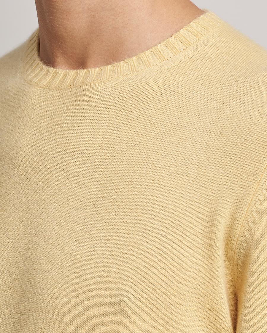 Herr | Tröjor | Stenströms | Cashmere Crew Neck Yellow