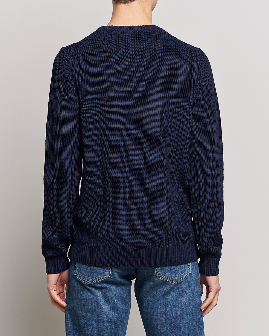 Herr | Tröjor | Stenströms | Merino Heavy Knitted Crew Neck Navy