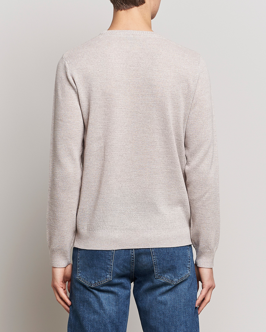 Herr | Tröjor | Stenströms | Textured Merino Crew Neck Beige