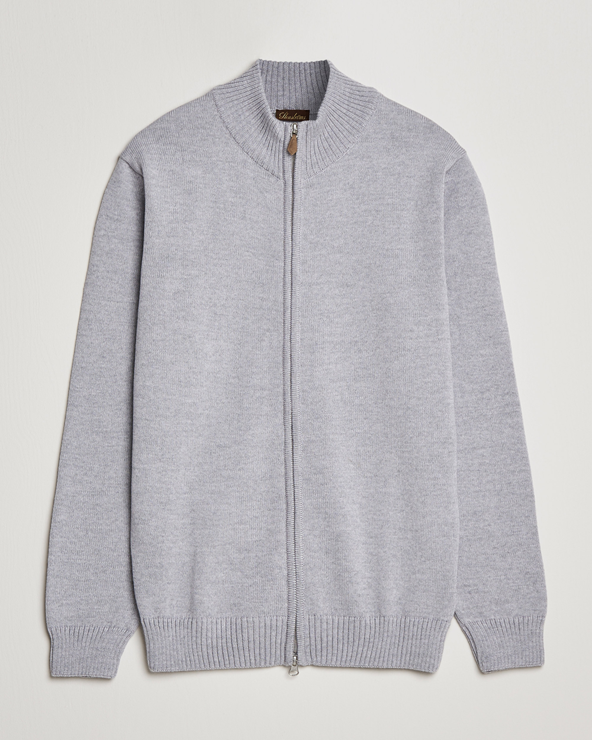 Herr | Tröjor | Stenströms | Chunky Merino Full Zip Light Grey