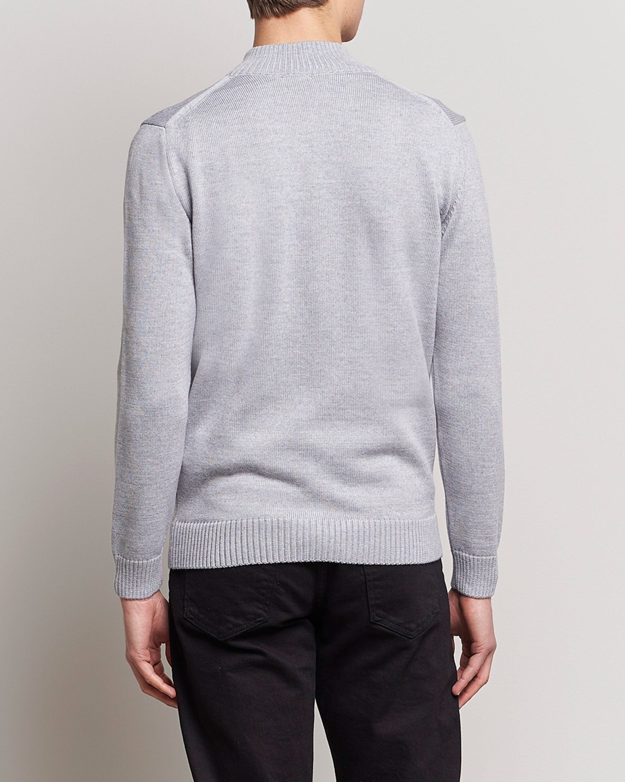 Herr | Tröjor | Stenströms | Chunky Merino Full Zip Light Grey