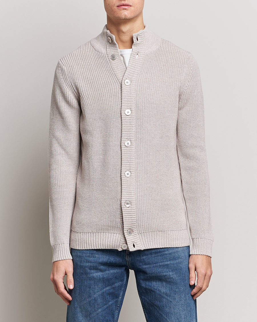 Herr | Tröjor | Stenströms | Heavy Merino Cardigan Beige