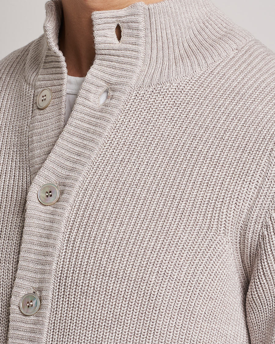 Herr | Tröjor | Stenströms | Heavy Merino Cardigan Beige