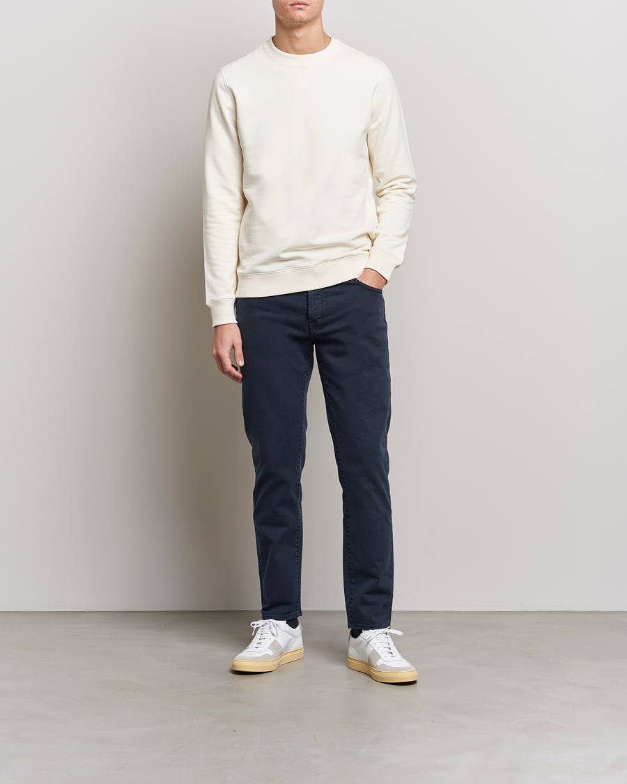 Herr | Tröjor | Stenströms | Cotton Collage Crew Neck White