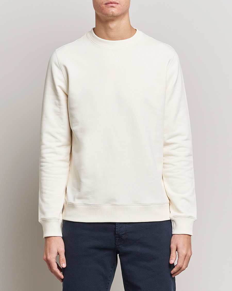 Herr | Tröjor | Stenströms | Cotton Collage Crew Neck White