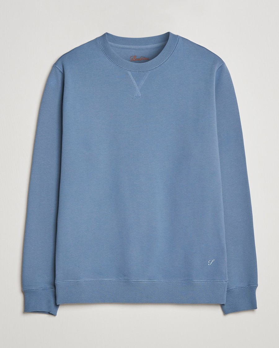 Herr | Tröjor | Stenströms | Cotton Collage Crew Neck Blue