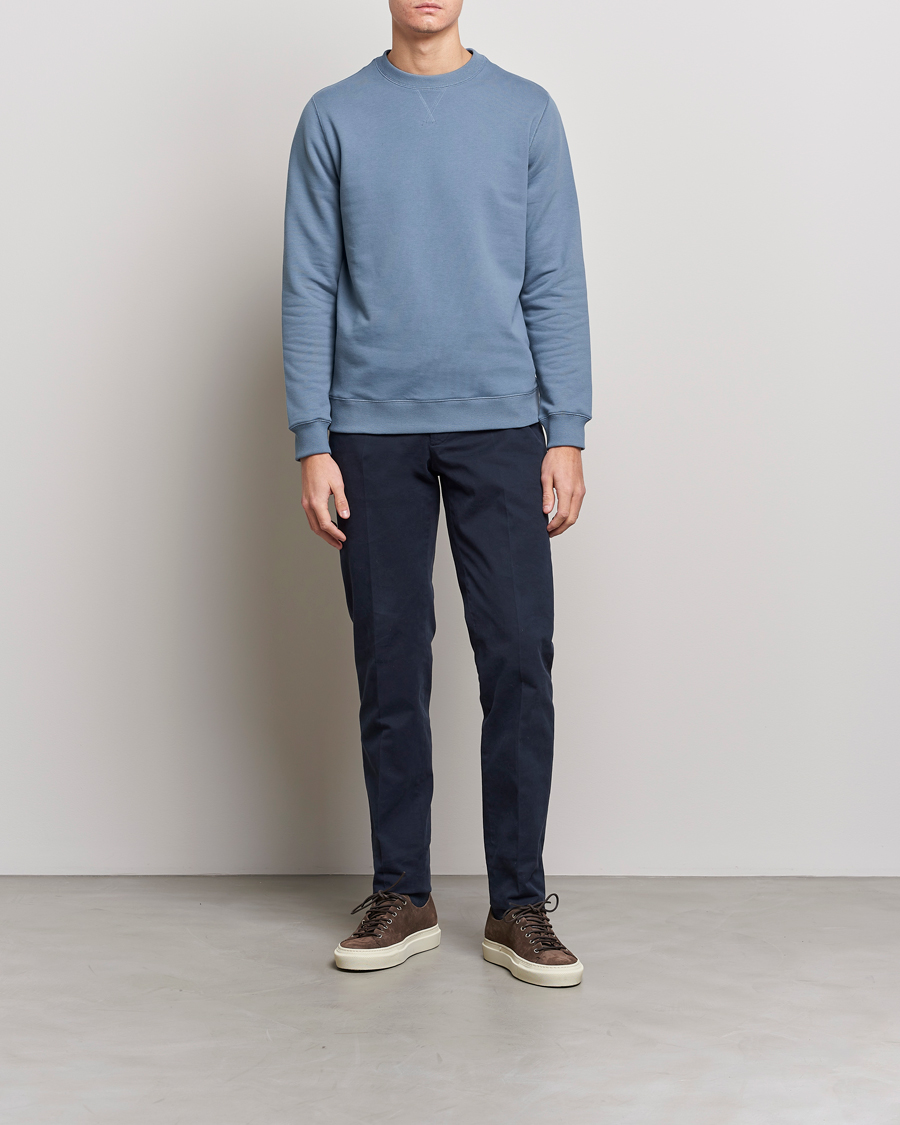 Herr | Tröjor | Stenströms | Cotton Collage Crew Neck Blue