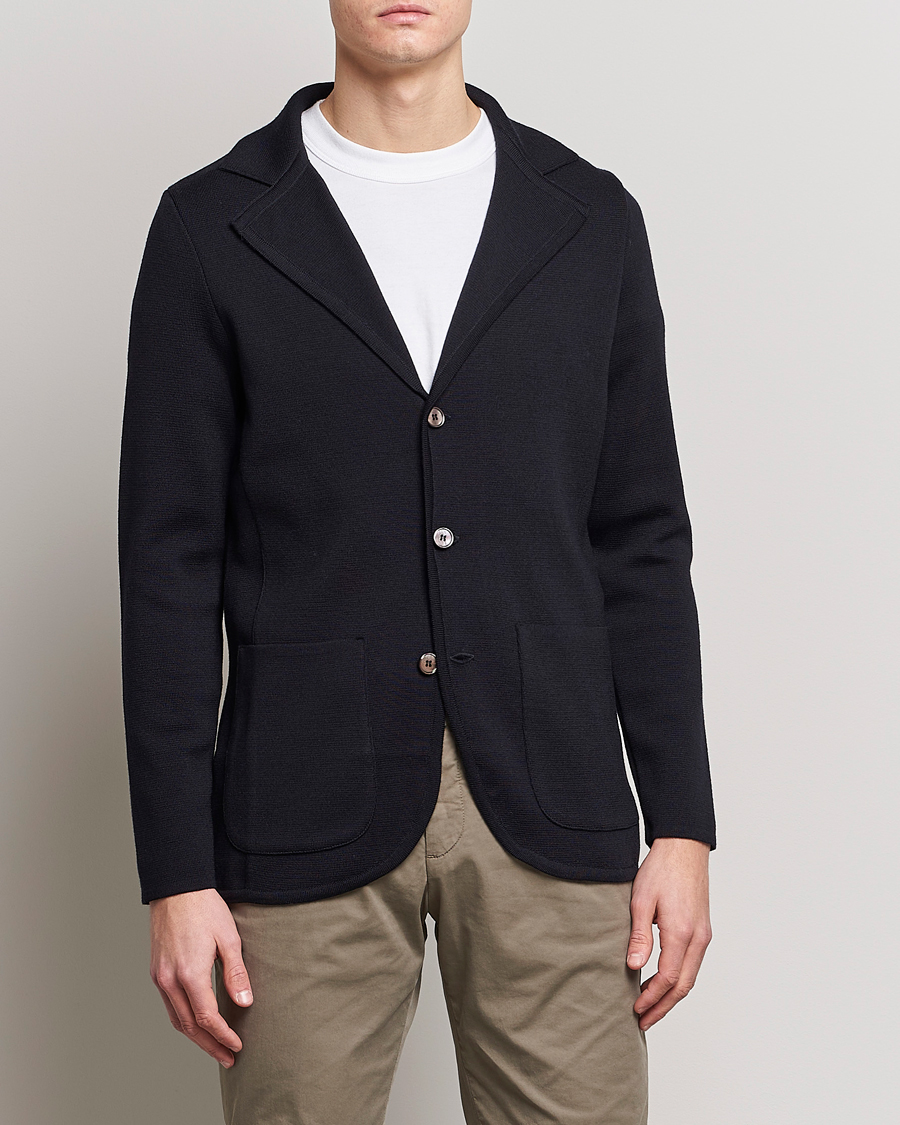 Herr | Stenströms | Stenströms | Milano Knitted Merino Blazer Navy