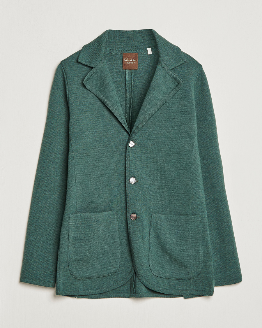 Herr | Kavajer | Stenströms | Knitted Merino Blazer Green