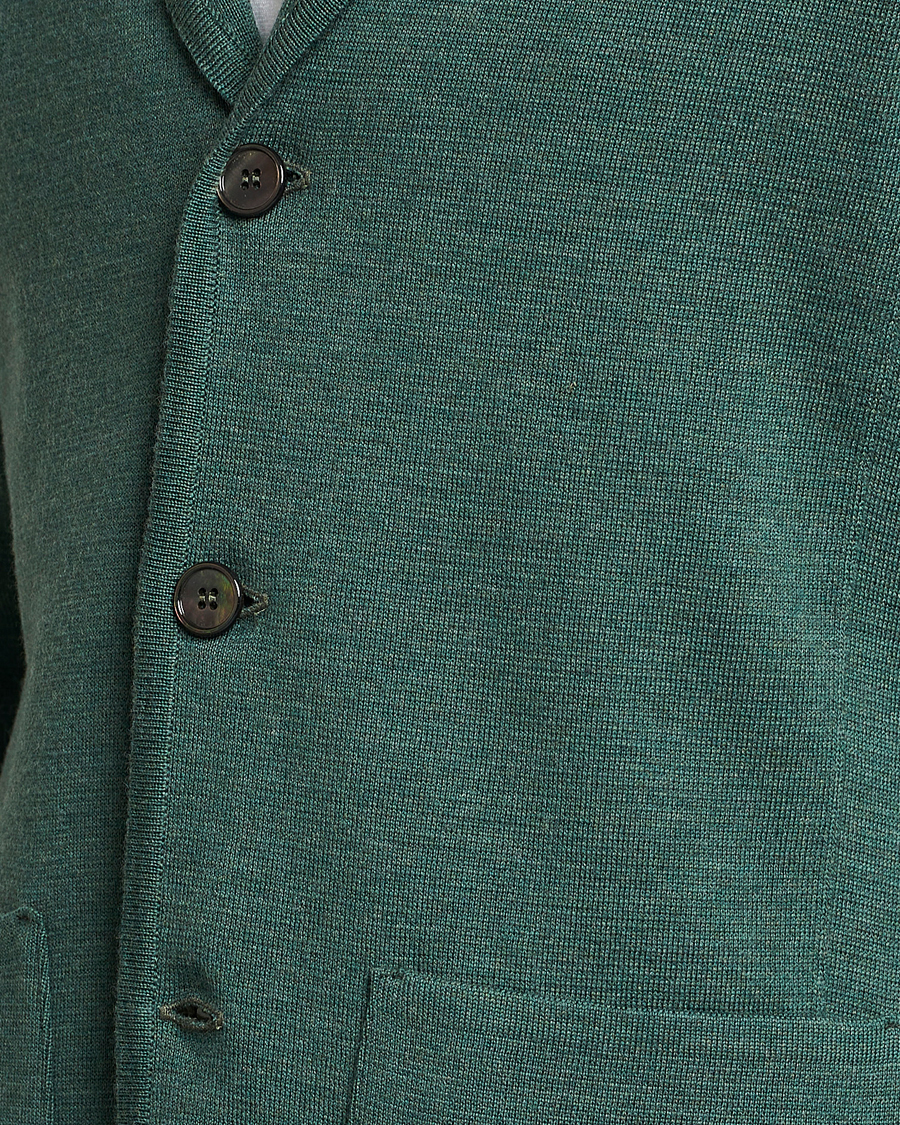 Herr | Kavajer | Stenströms | Knitted Merino Blazer Green