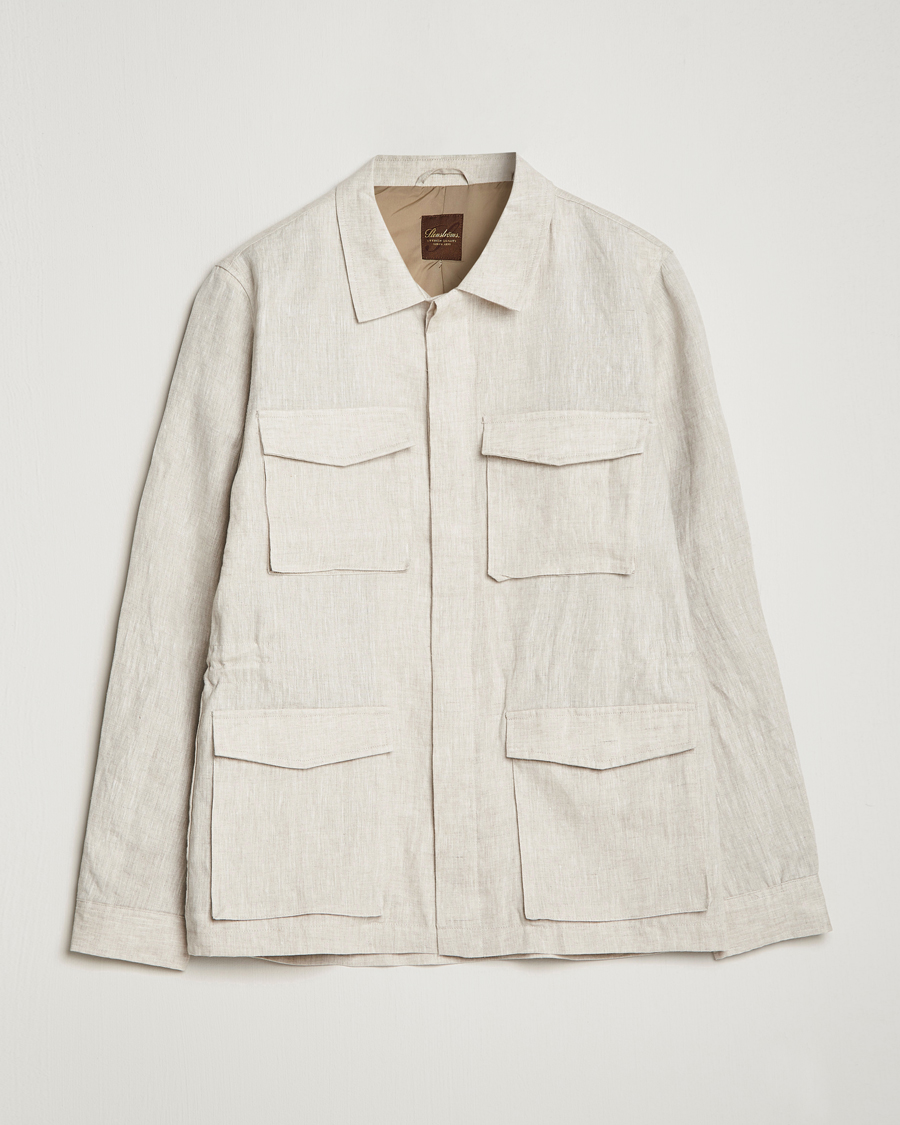 Herr | Jackor | Stenströms | Linen Field Jacket Beige