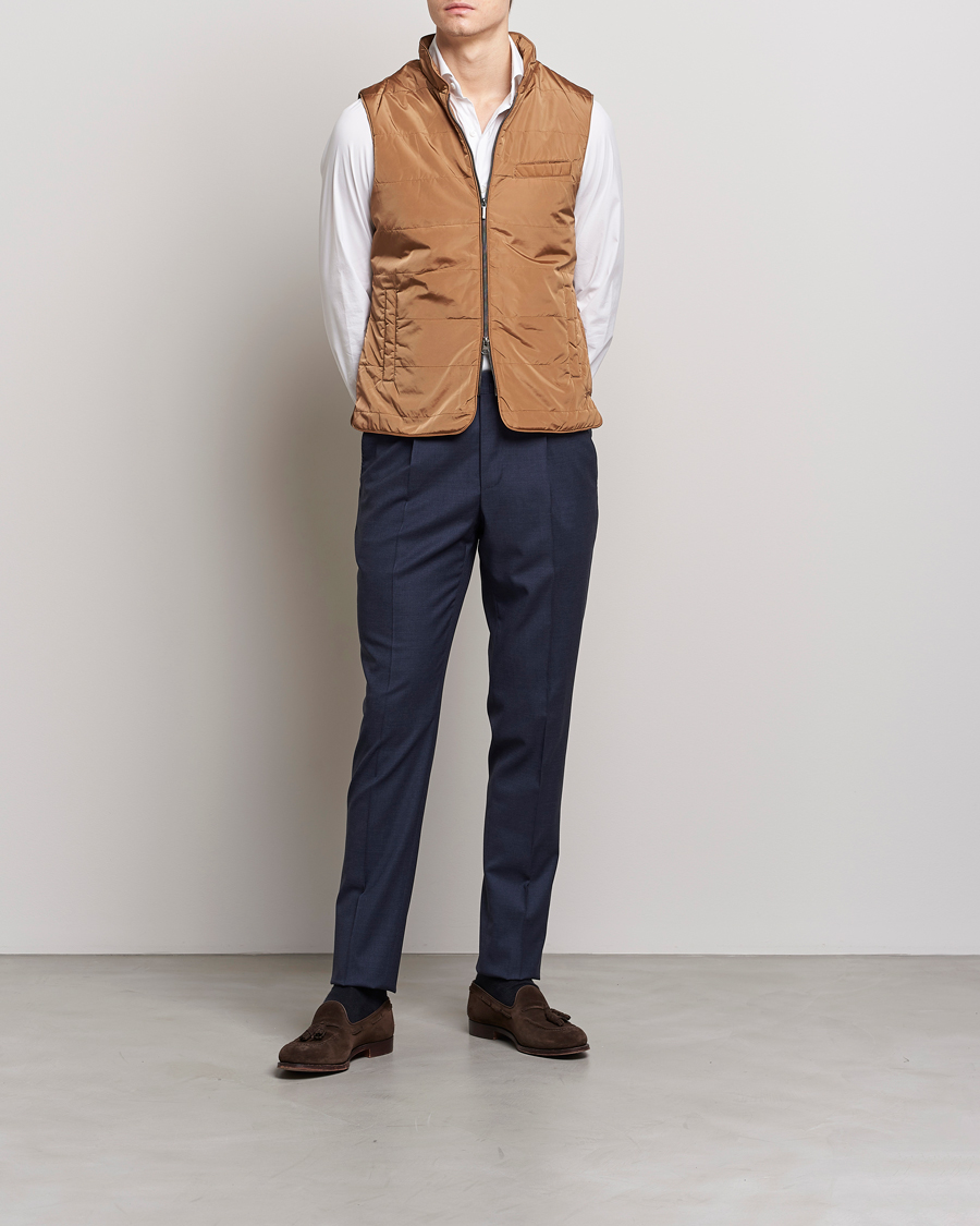 Herr | Västar | Stenströms | Padded Nylon Vest Brown