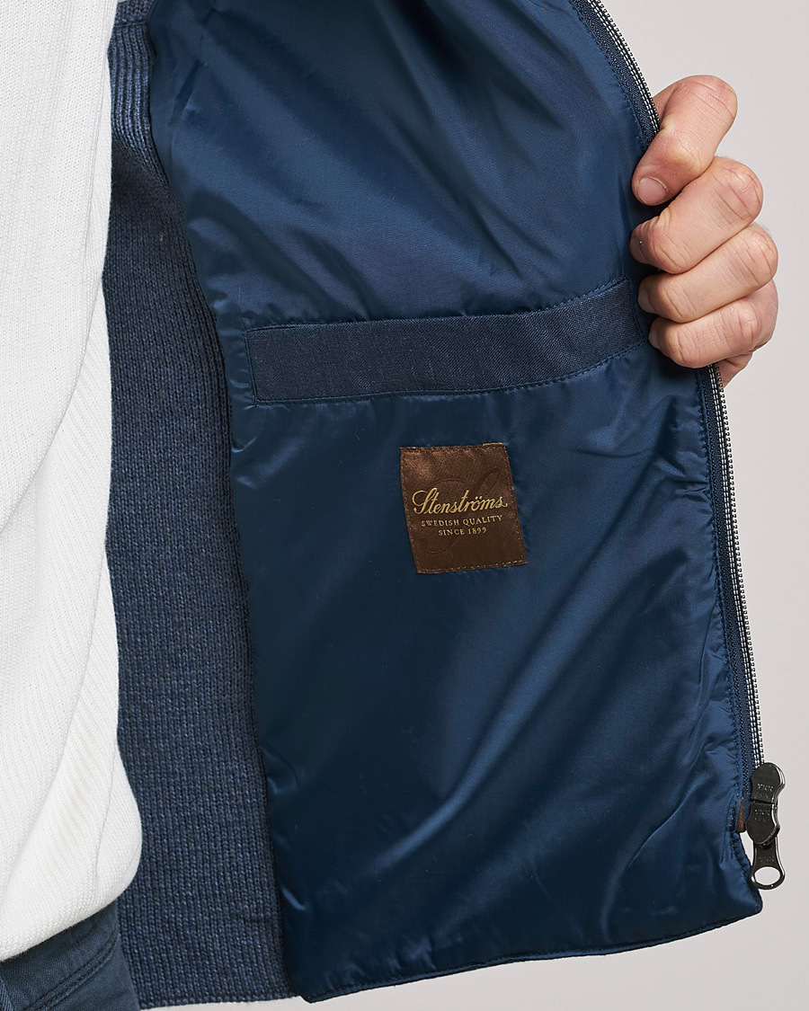 Herr | Västar | Stenströms | Hybrid Linen/Merino Vest Blue