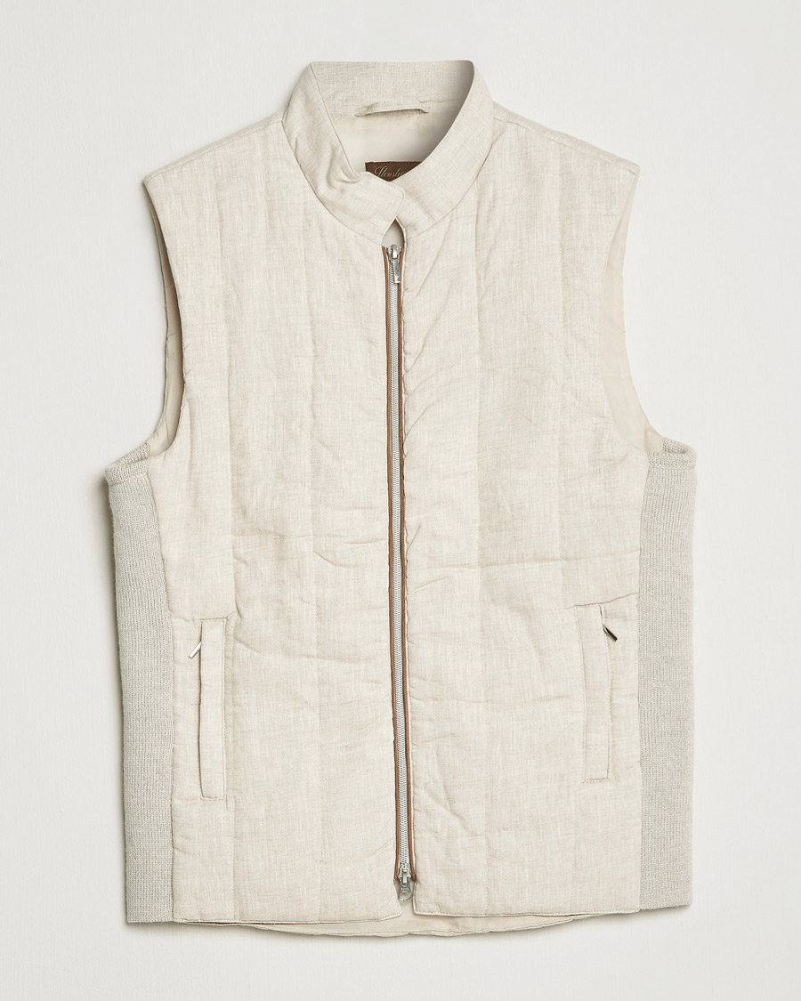 Herr | Västar | Stenströms | Hybrid Linen/Merino Vest Beige