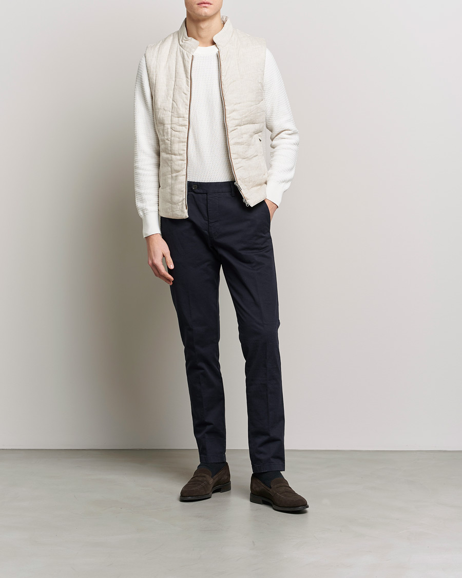 Herr | Västar | Stenströms | Hybrid Linen/Merino Vest Beige