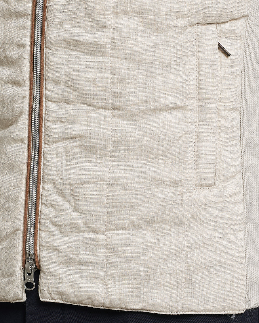 Herr | Västar | Stenströms | Hybrid Linen/Merino Vest Beige