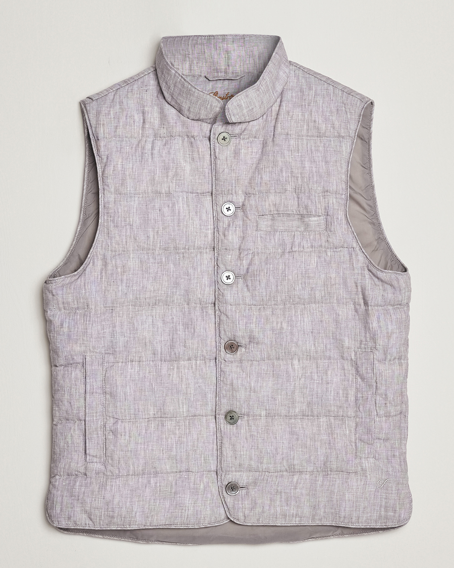 Herr | Västar | Stenströms | Padded Linen Vest Grey