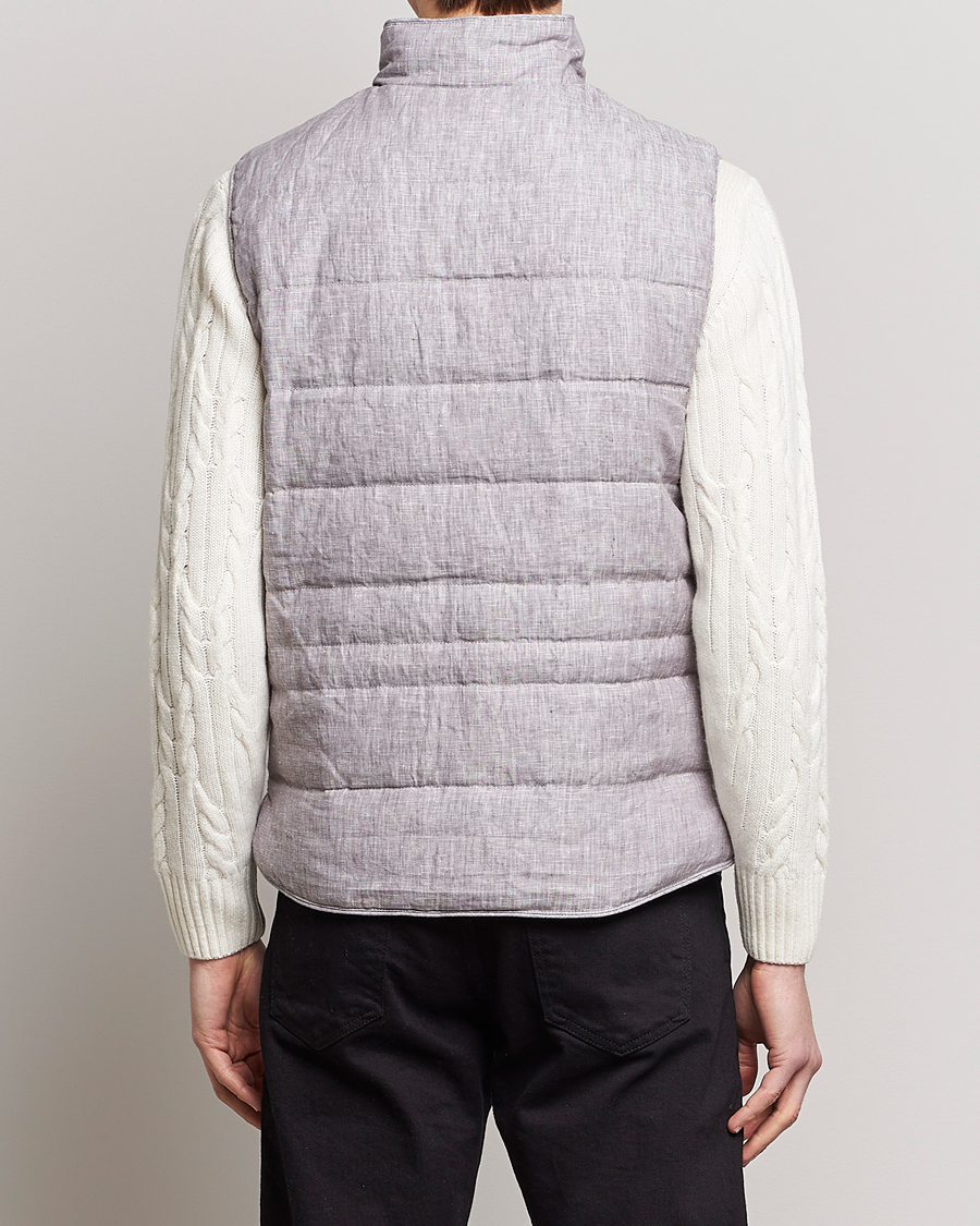 Herr | Västar | Stenströms | Padded Linen Vest Grey