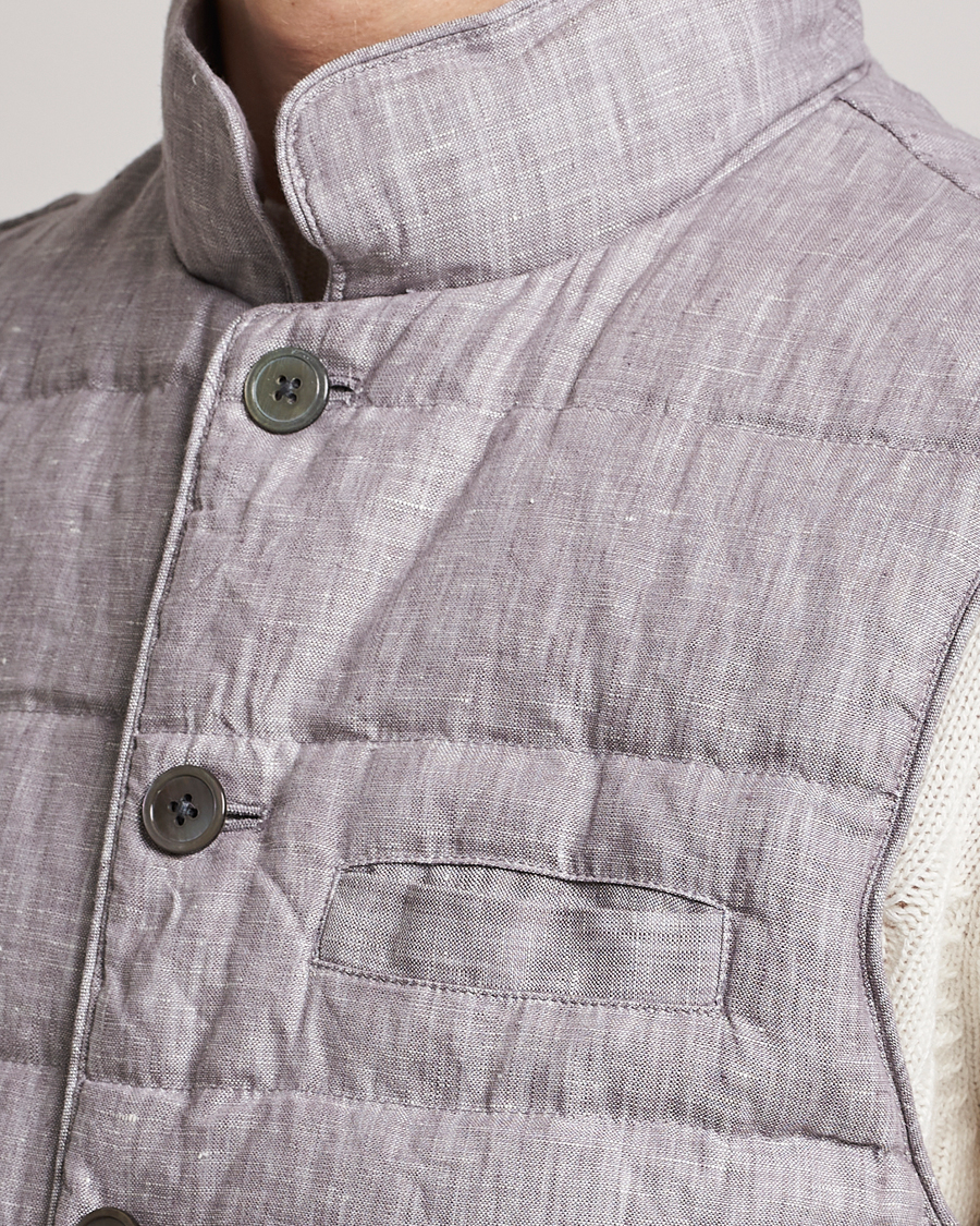 Herr | Västar | Stenströms | Padded Linen Vest Grey
