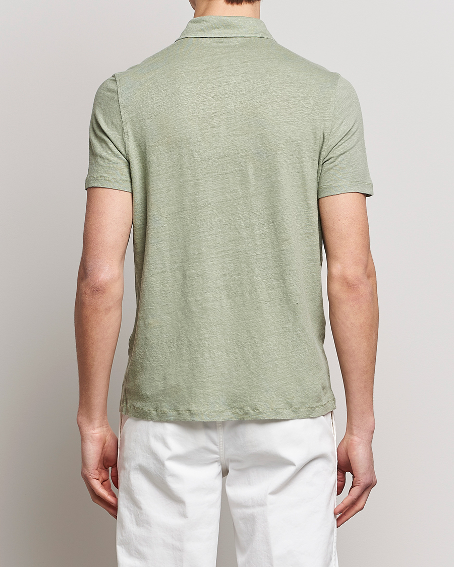 Herr | Pikéer | Stenströms | Linen Polo Shirt Pistachio