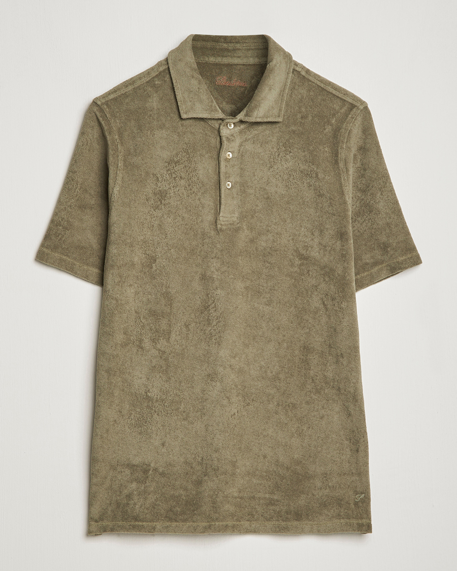 Herr | Pikéer | Stenströms | Terry Cotton Poloshirt Olive
