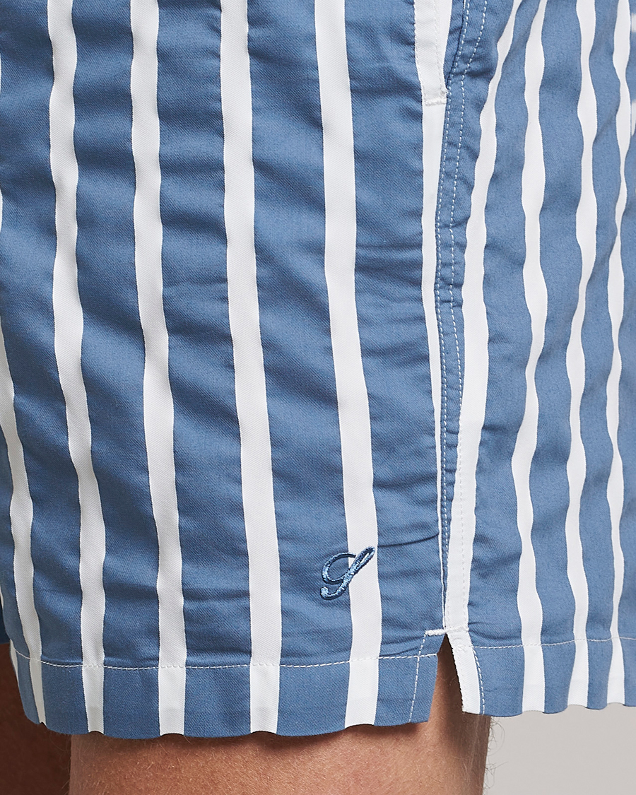 Herr | Badbyxor | Stenströms | Riviera Bold Striped Swim Shorts Blue