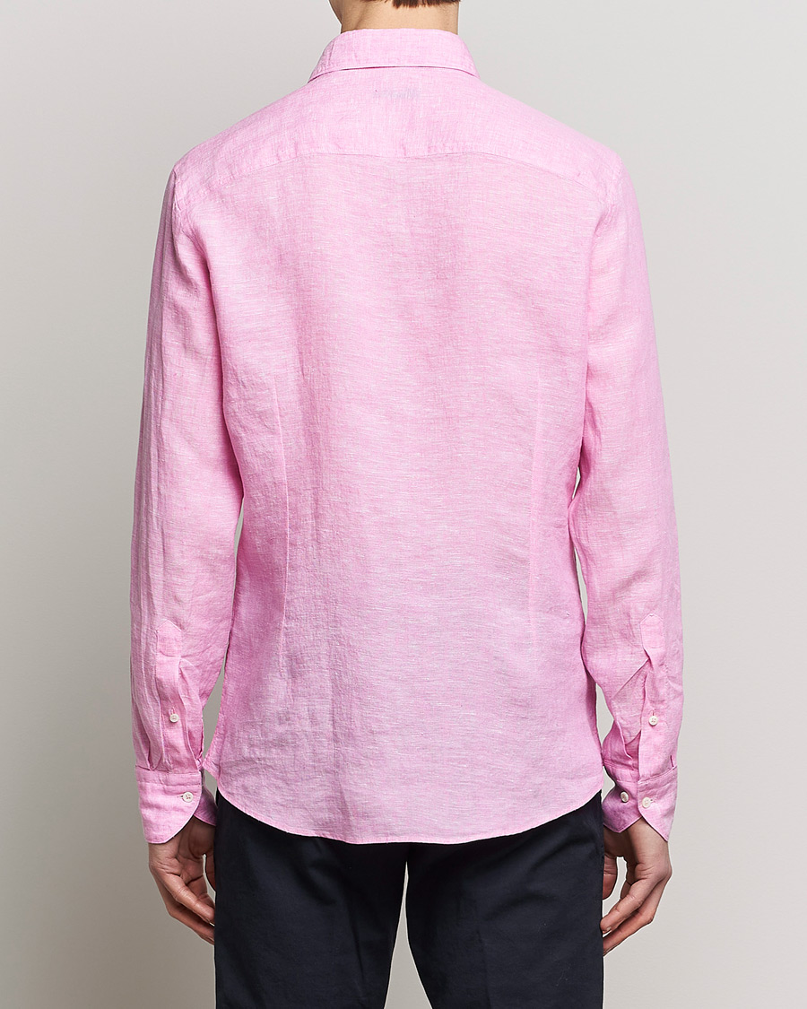 Herr | Skjortor | Stenströms | Slimline Cut Away Linen Shirt Pink