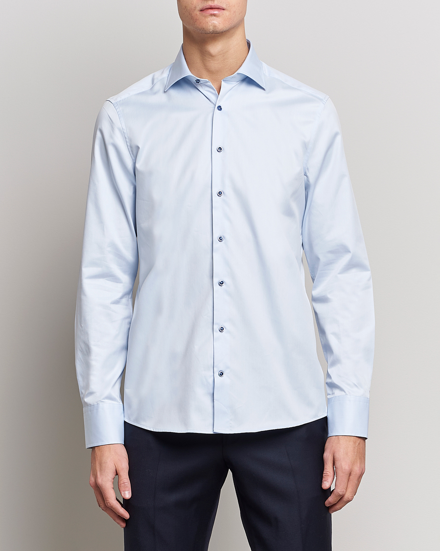 Herr | Skjortor | Stenströms | Slimline Cut Away Contrast Shirt Blue