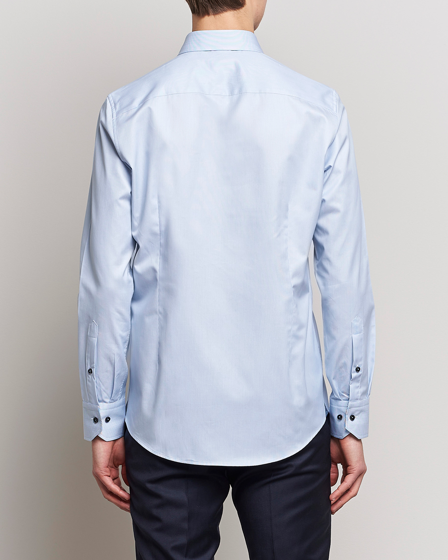 Herr | Skjortor | Stenströms | Slimline Cut Away Micro Stripe Contrast Shirt Blue