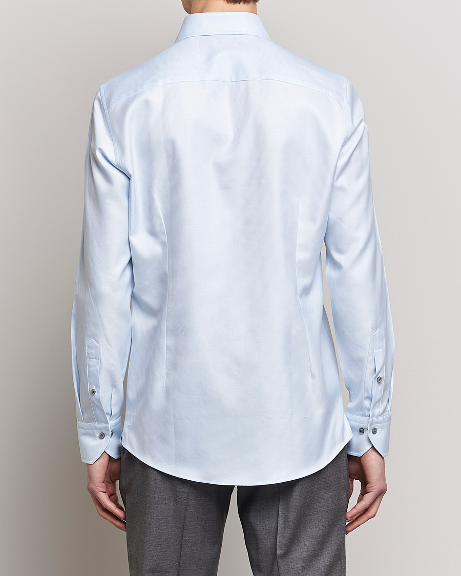 Herr | Skjortor | Stenströms | Slimline Houndstooth Contrast Shirt Blue