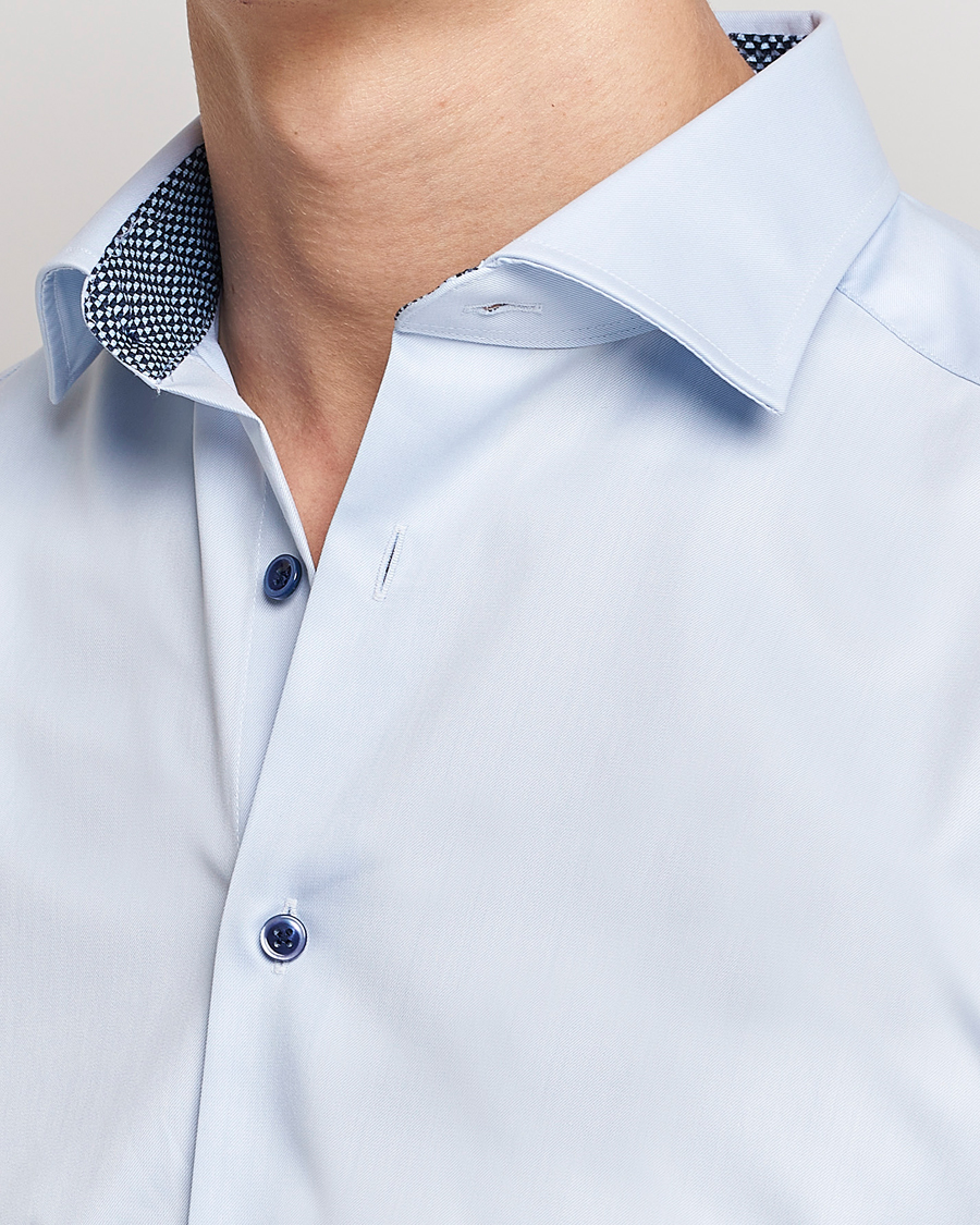 Herr | Skjortor | Stenströms | Slimline Cut Away Contrast Shirt Blue