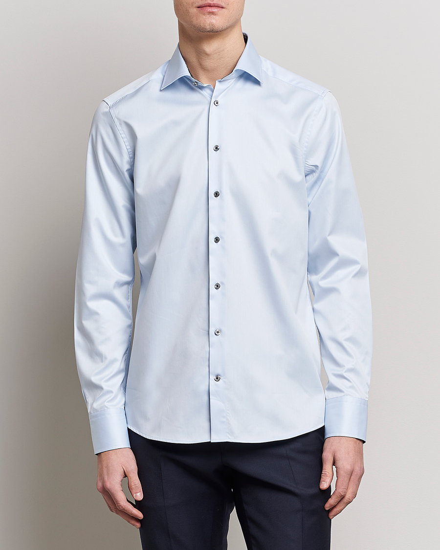 Herr | Skjortor | Stenströms | Slimline Cut Away Contrast Shirt Blue
