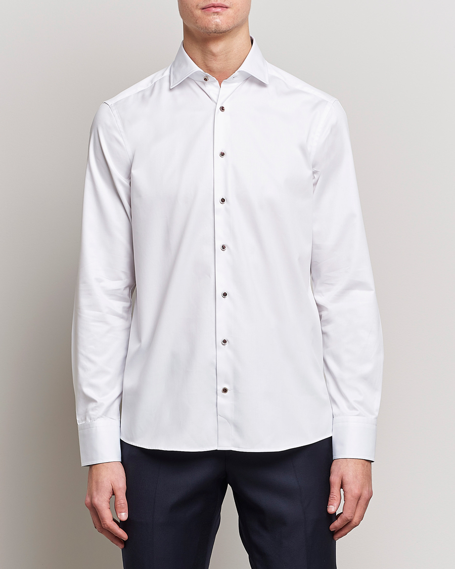 Herr |  | Stenströms | Slimline Cut Away Contrast Shirt White