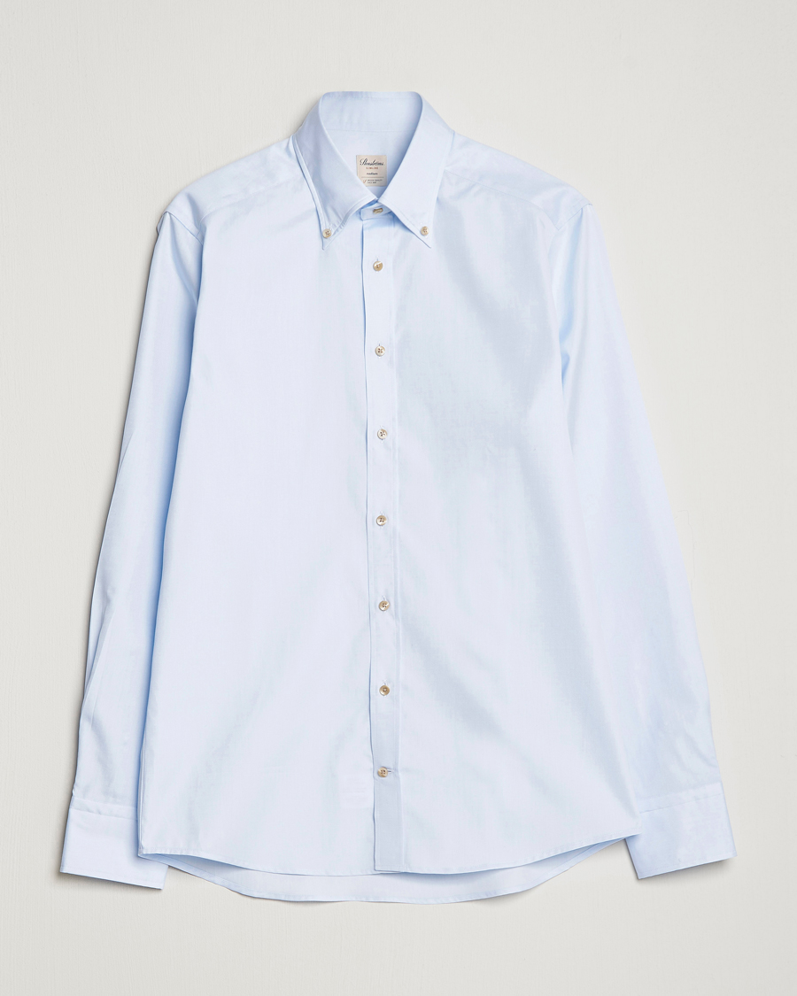 Herr | Skjortor | Stenströms | Slimline Button Down Pinpoint Oxford Shirt Blue