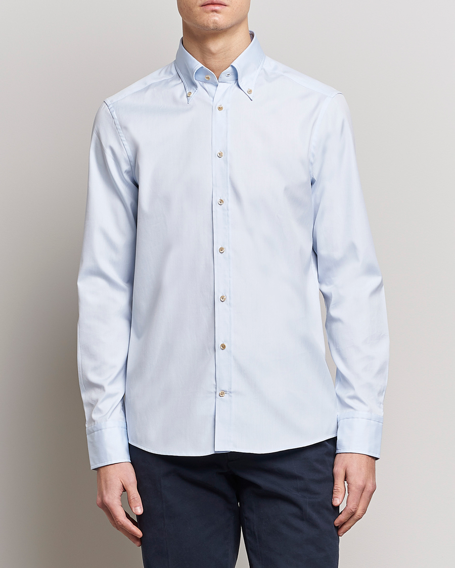 Herr | Skjortor | Stenströms | Slimline Button Down Pinpoint Oxford Shirt Blue