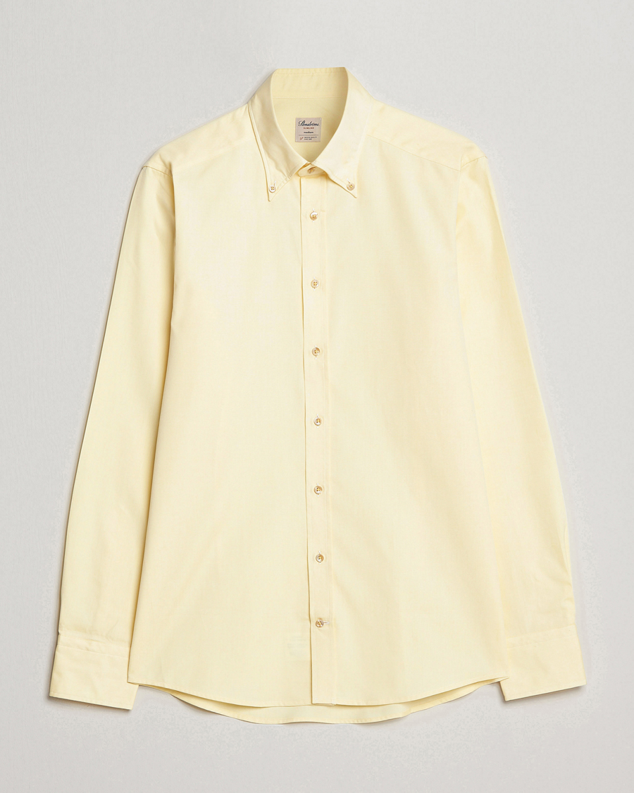 Herr | Skjortor | Stenströms | Slimline Button Down Pinpoint Oxford Shirt Yellow