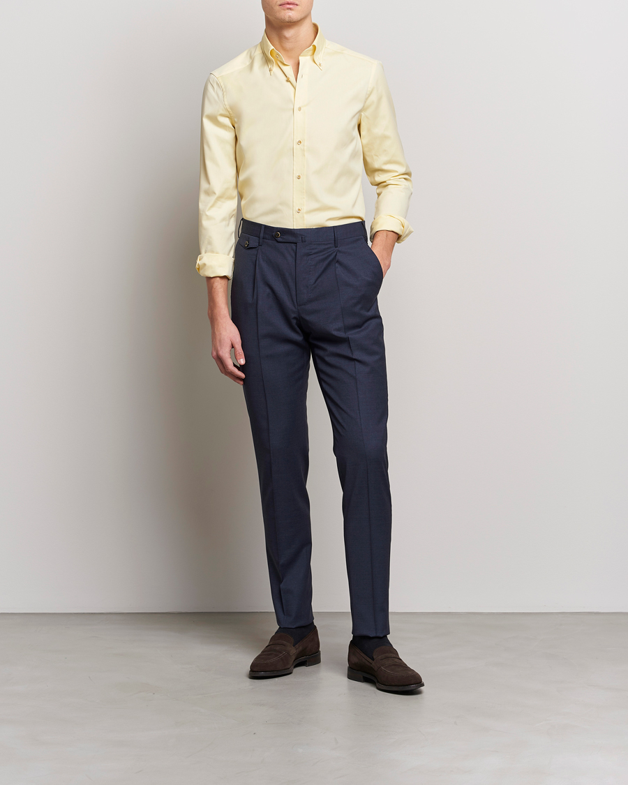 Herr | Skjortor | Stenströms | Slimline Button Down Pinpoint Oxford Shirt Yellow