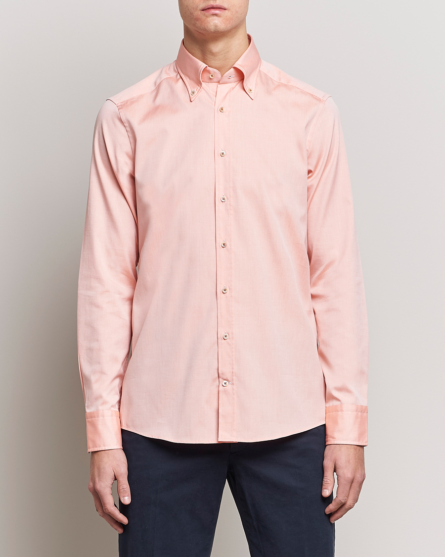 Herr | Skjortor | Stenströms | Slimline Button Down Pinpoint Oxford Shirt Orange