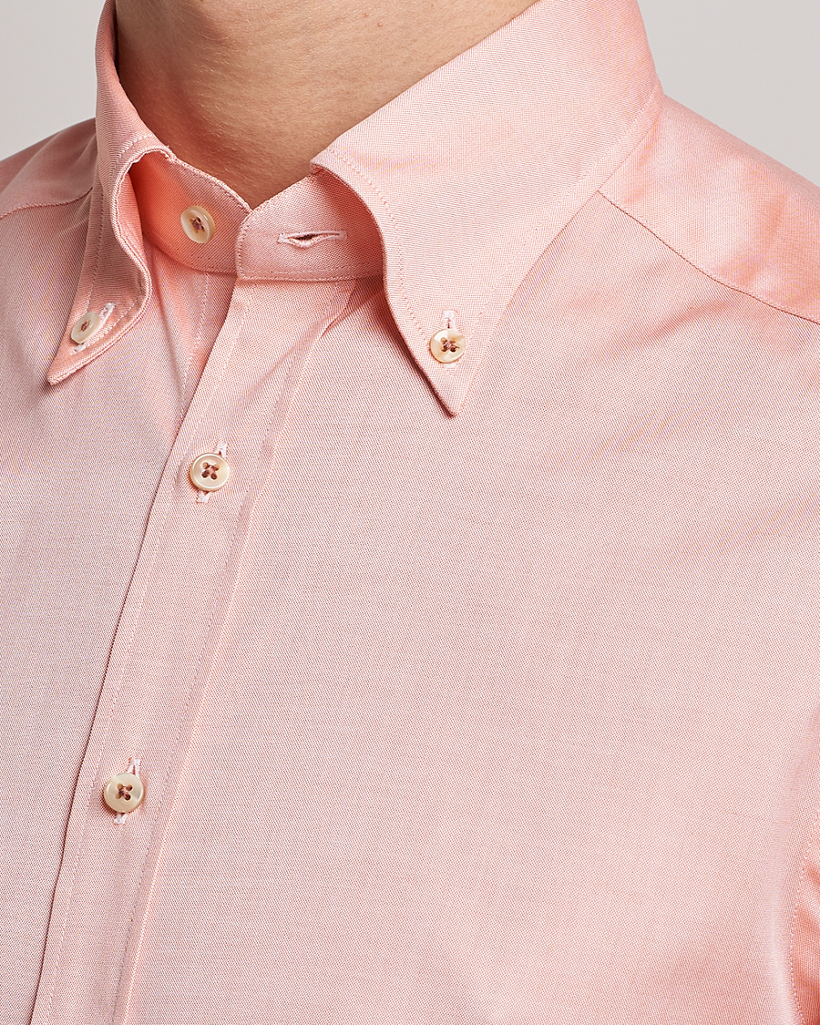 Herr | Skjortor | Stenströms | Slimline Button Down Pinpoint Oxford Shirt Orange
