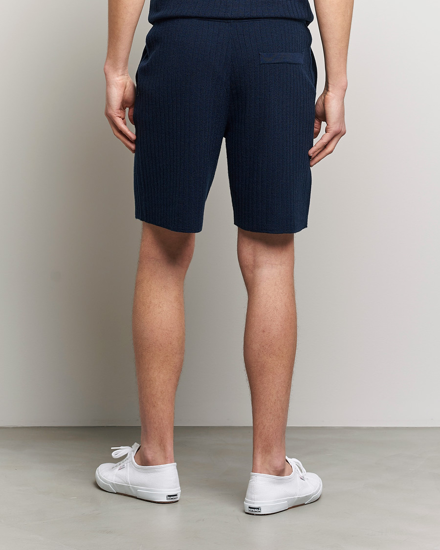 Herr | Shorts | Stenströms | Merino/Lyocell Ribbed Shorts Navy