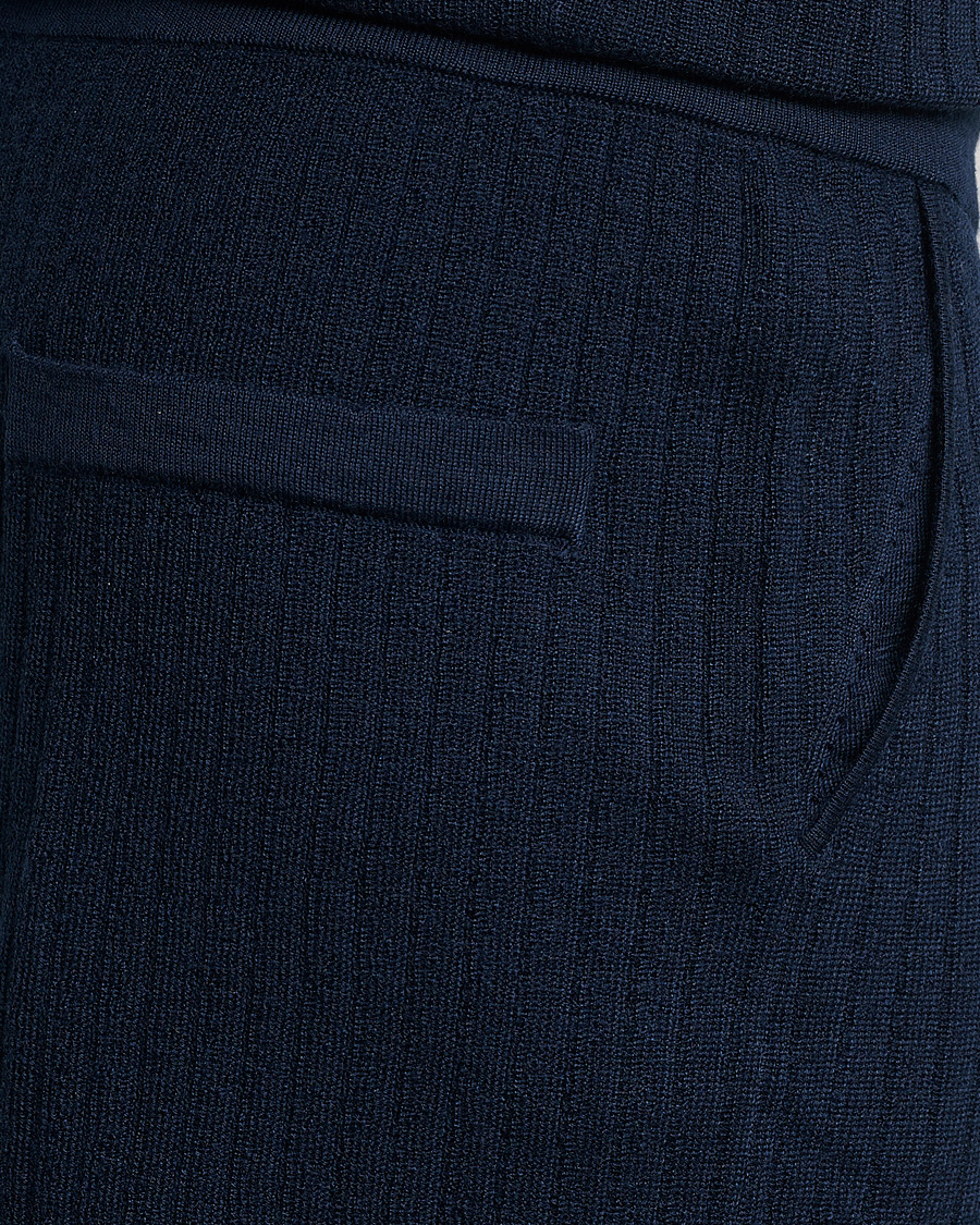 Herr | Shorts | Stenströms | Merino/Lyocell Ribbed Shorts Navy