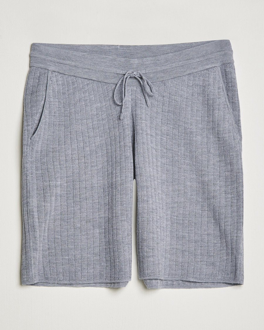 Herr | Shorts | Stenströms | Merino/Lyocell Ribbed Shorts Grey